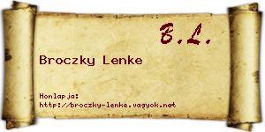 Broczky Lenke névjegykártya